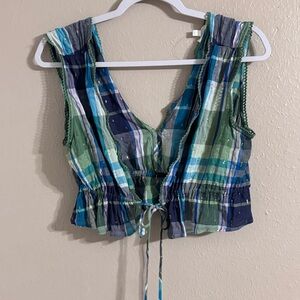 Aerie Multicolor Plaid Tank Top
